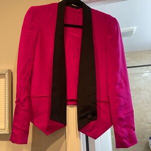 Rebecca Minkoff Fuchsia and Black silk Blazer